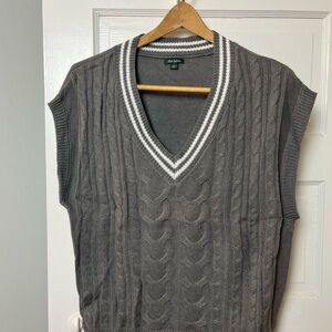 Wild Fable Gray and White Knit Sweater Vest